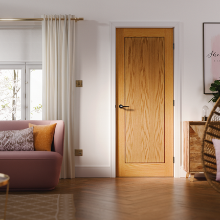 Oak Inlay 1P Pre-Finished FD30 Fire Door