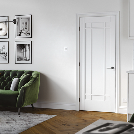 White Manhattan Primed FD30 Fire Door