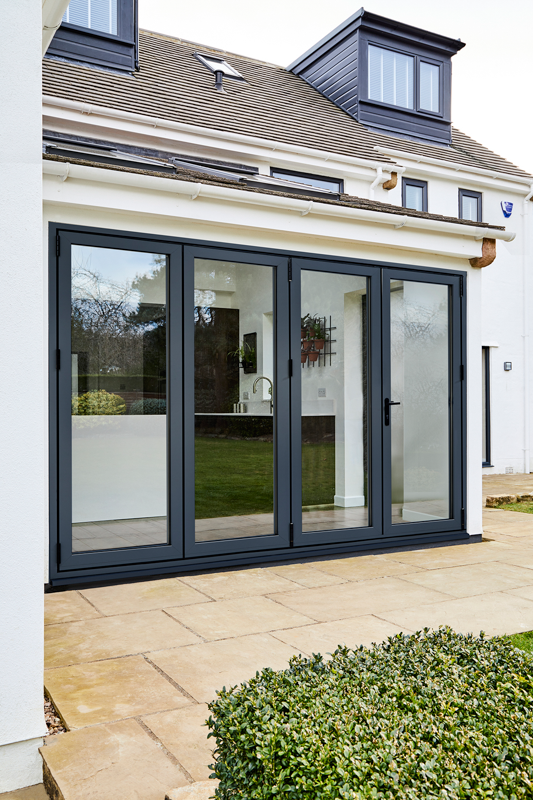 AluVu Aluminium 14ft Bi-Fold Door Set Anthracite Grey RH