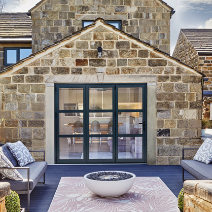 AluVu Aluminium 8ft Heritage Style Bi-Fold Door Set Anthracite Grey LH