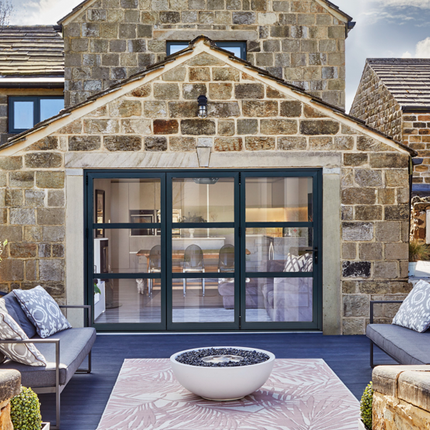 AluVu Aluminium 10ft Heritage Style Bi-Fold Door Set Anthracite Grey LH