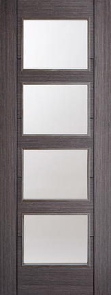 Ash Grey Vancouver Clear Glazed 4L Pre-Finished Door