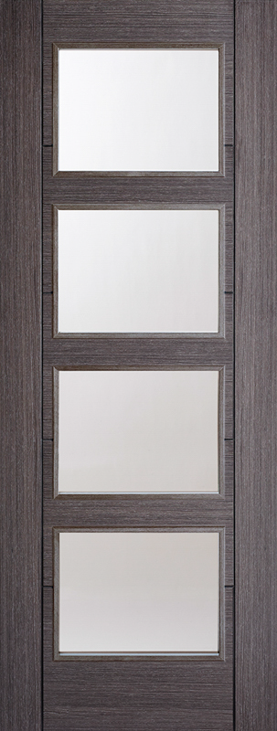 Ash Grey Vancouver Clear Glazed 4L Pre-Finished Door