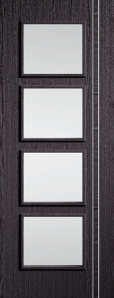 Ash Grey Zanzibar Clear Glazed 4L Pre-Finished Door
