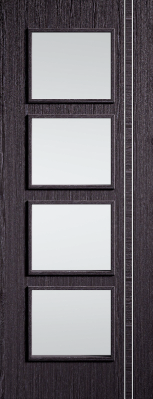 Ash Grey Zanzibar Clear Glazed 4L Pre-Finished Door