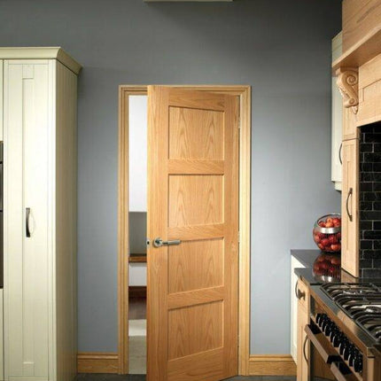 Oak Shaker 4 Panel Pre-Finished FD30 Fire Door