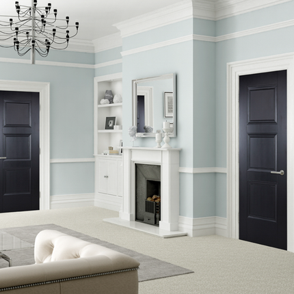 Black Amsterdam Primed FD30 Fire Door