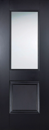 Black Arnhem Clear Glazed 1L Primed Door