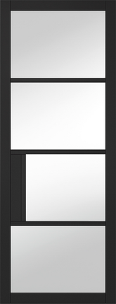 Black Chelsea Clear Glazed 4L Pre-Finished Door