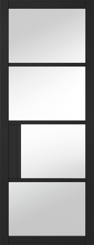 Black Chelsea Clear Glazed 4L Pre-Finished Door