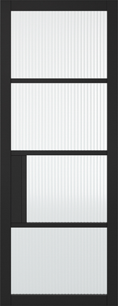 Black Chelsea Reeded Glazed 4L Pre-Finished Door