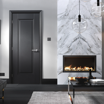 Black Eindhoven Pre-Finished FD30 Fire Door
