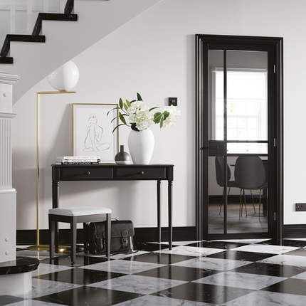 Black Greenwich Clear Glazed Pre-Finished Door