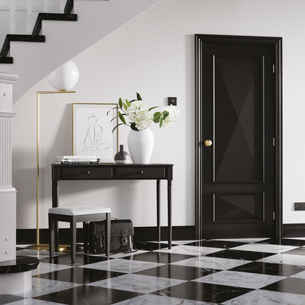 Black Knightsbridge 2P Primed FD30 Fire Door