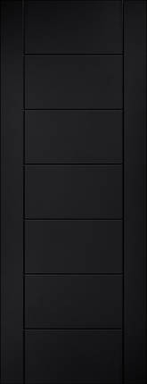 Black Laminate Linear 7P Pre-Finished FD30 Fire Door