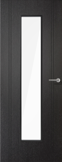 Black Laminate Monaco Clear Glazed Pre-Finished Door