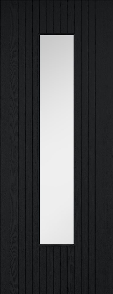 Black Laminate Sydney Clear Glazed Pre-Finished Door