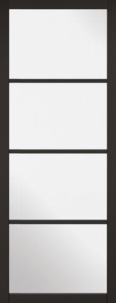 Black Soho Clear Glazed 4L Pre-Finished Door
