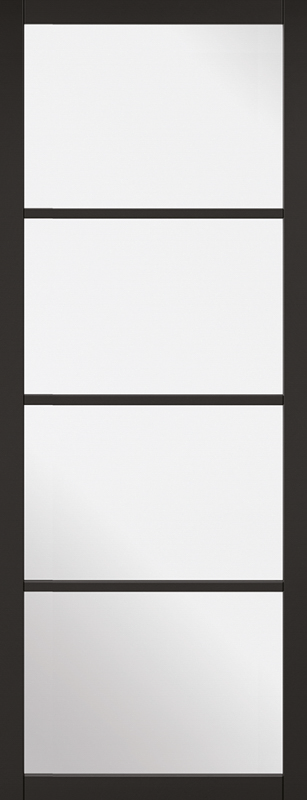 Black Soho Clear Glazed 4L Pre-Finished Door