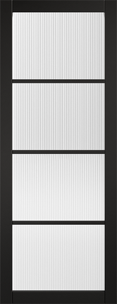 Soho Reeded Glazed Black Pre-Finished Door