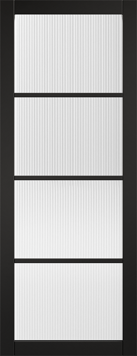 Soho Reeded Glazed Black Pre-Finished Door