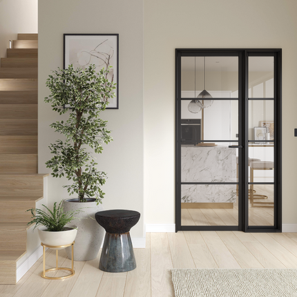 Soho Clear Glazed Black Sidelight W8