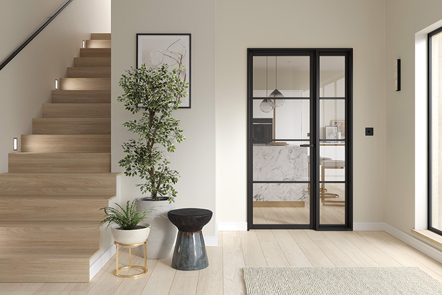 Soho Clear Glazed Black Sidelight W8