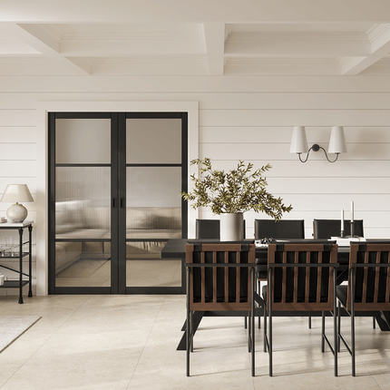 Sutton Black Reeded Glazed Pre-Finished Door