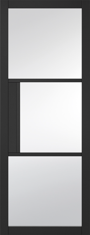 Black Tribeca Clear Glazed 3L Primed Door