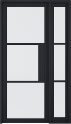 Tribeca Clear Glazed Black Sidelight W6 Without Lock Block