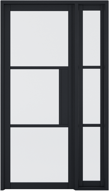 Tribeca Clear Glazed Black Sidelight W6 Without Lock Block