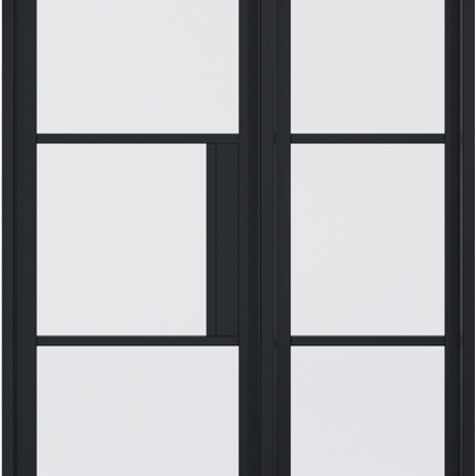 Tribeca Clear Glazed Black Sidelight W8 Without Lock Block