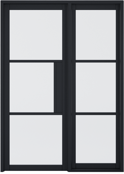Tribeca Clear Glazed Black Sidelight W8 Without Lock Block