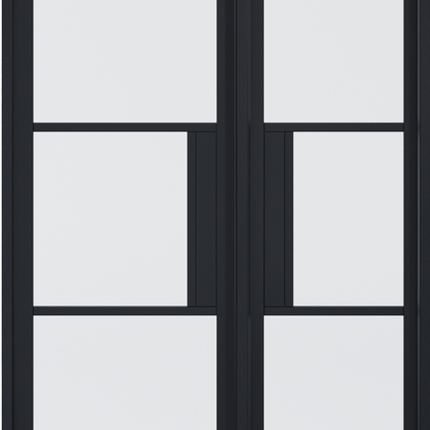 Tribeca Clear Glazed Black Sidelight With Lock Block