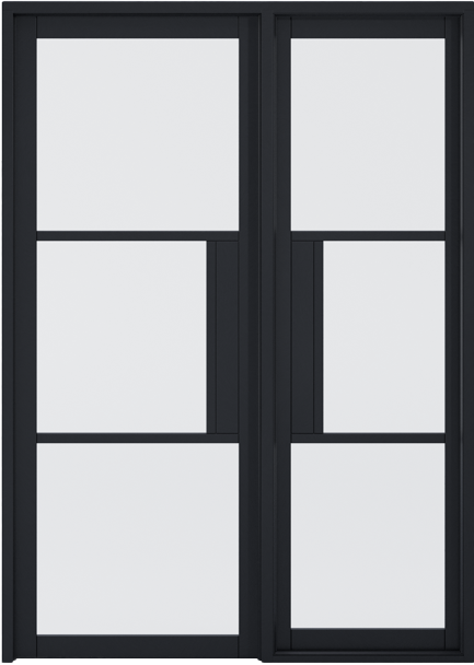 Tribeca Clear Glazed Black Sidelight With Lock Block