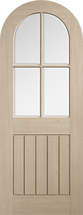 Blonde Oak Mexicano Clear Glazed Arched Pre-Finished Door