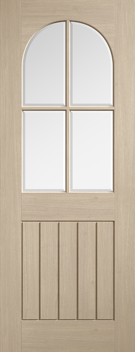 Blonde Oak Mexicano Arched Square Top Clear Glazed Pre-Finished Door