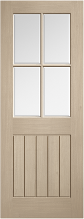 Blonde Oak Mexicano Clear Glazed Door