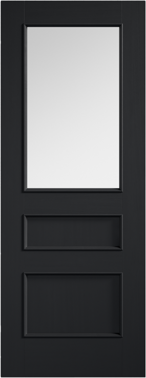 Charcoal Black Toledo Clear Glazed Pre-Finished Door