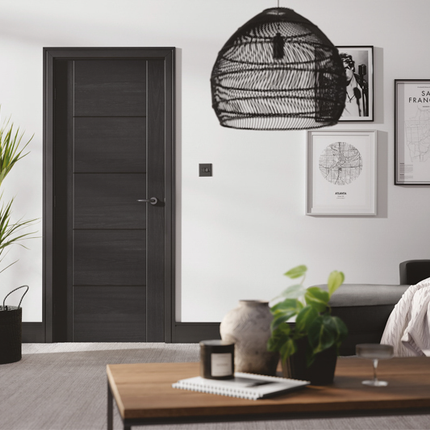 Charcoal Black Vancouver 5P Pre-Finished FD30 Fire Door
