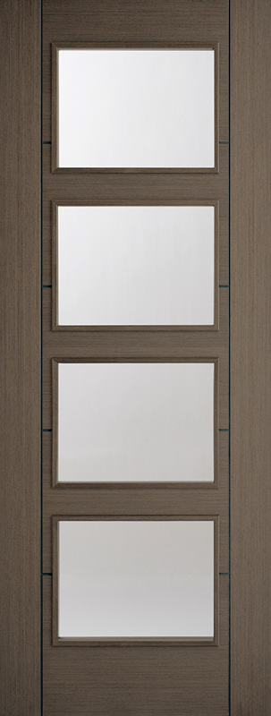 Chocolate Grey Vancouver Clear Glazed 4L Pre-Finished Door