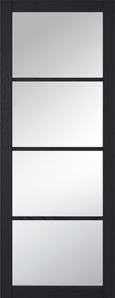 Dark Charcoal Soho Clear Glazed 4L Pre-Finished Door