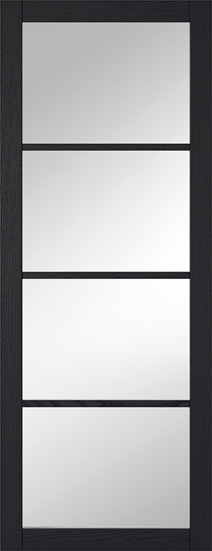Dark Charcoal Soho Clear Glazed 4L Pre-Finished Door