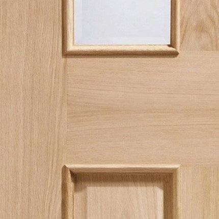 Oak Malton With Clear Bevelled Glass And Raised Mouldings Unfinished Door