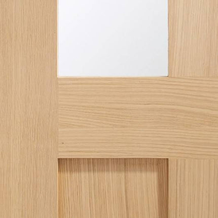 Oak Malton Shaker With Clear Glass Unfinished Door