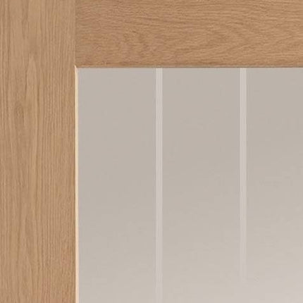 Oak Suffolk Essential P10 Clear Etched Glass Unfinished Door