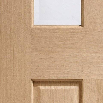 Oak Malton With Clear Bevelled Glass Unfinished Door