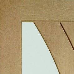 Oak Salerno With Clear Glass Unfinished Door