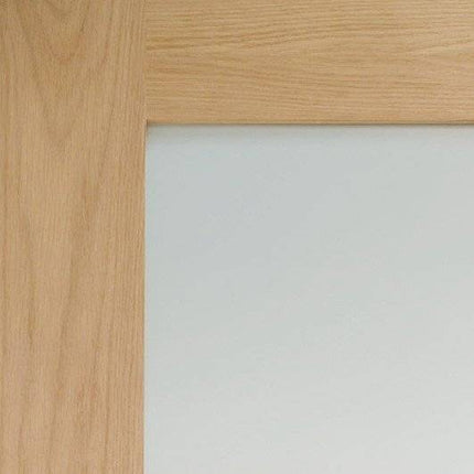 Oak Shaker With Clear Glass Unfinished Bi-Fold Door