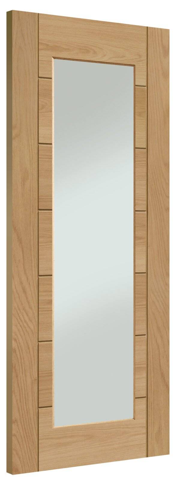 Oak Palermo Essential 1 Light Clear Glazed Unfinished Door